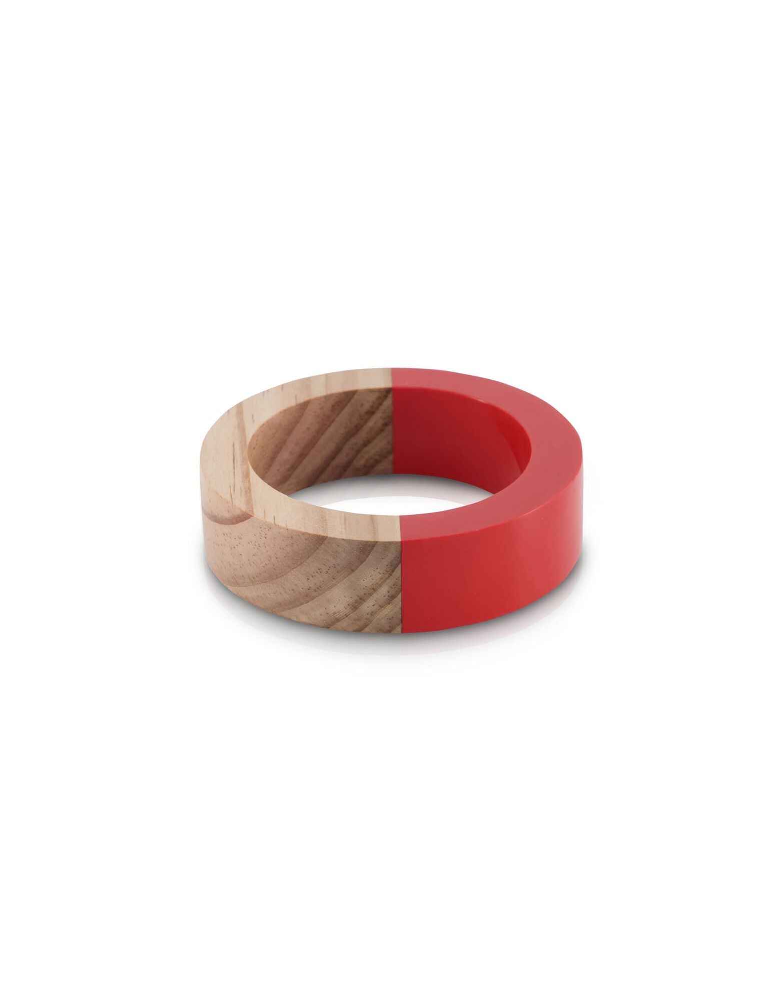 Half wood half red resin bracelet