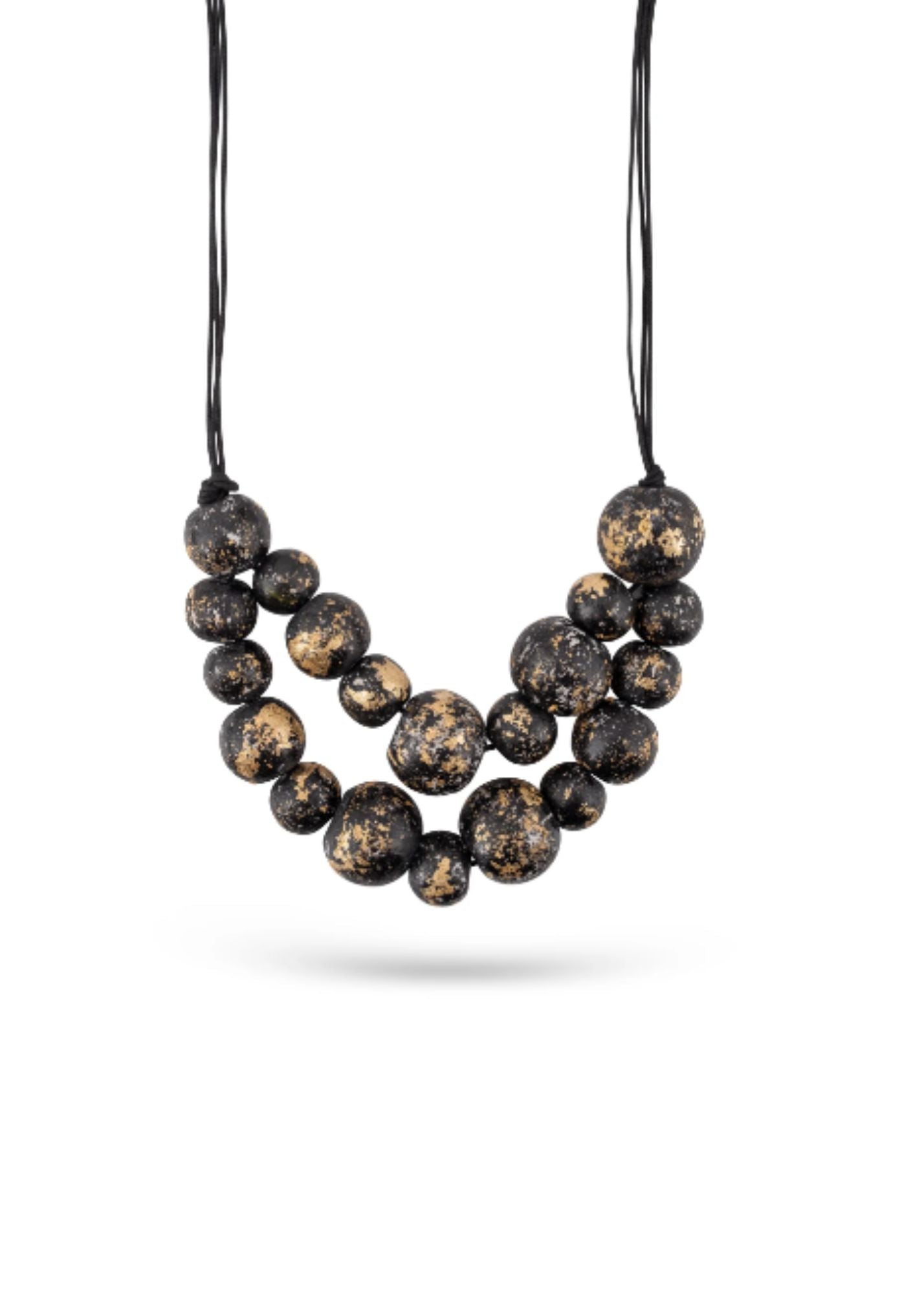 Black gold mango tree beads necklace