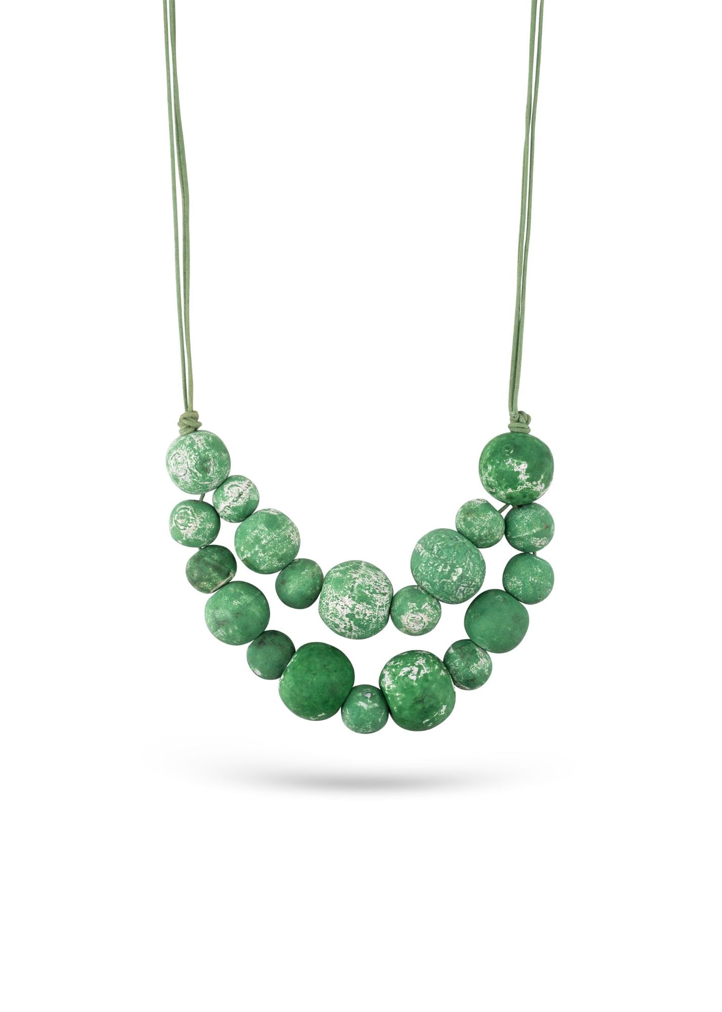 Green mango tree beads necklace