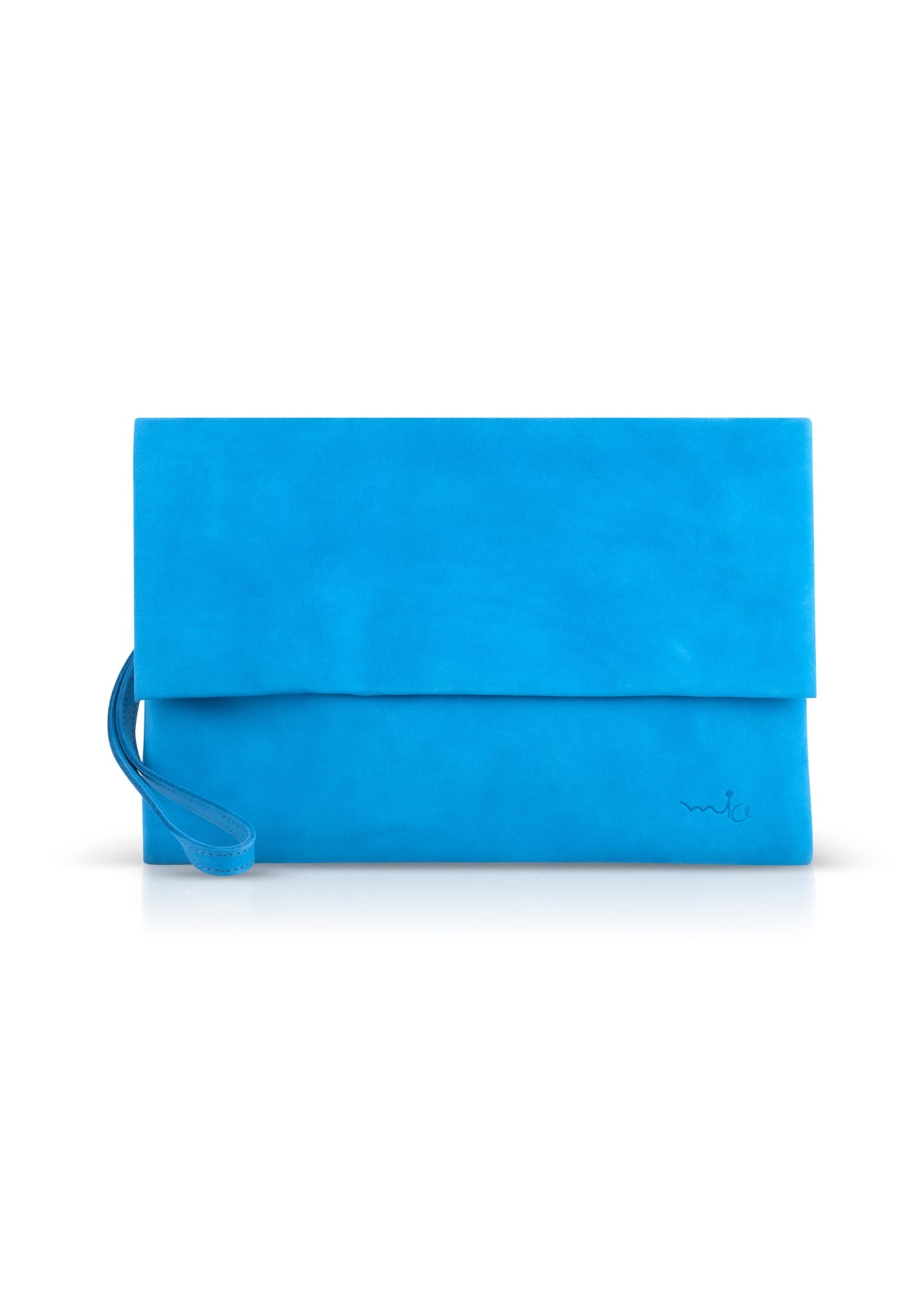 Light blue magnetized klapa evening bag