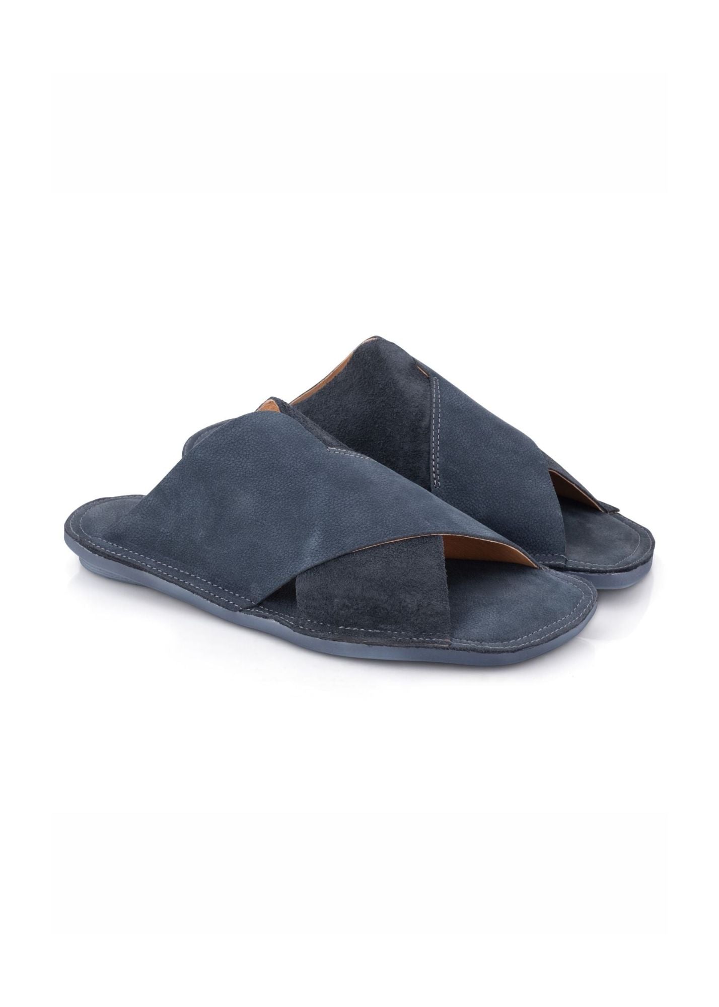 X top blue soft leather flip flop