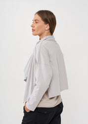 Thin light gray wrapped scarf top