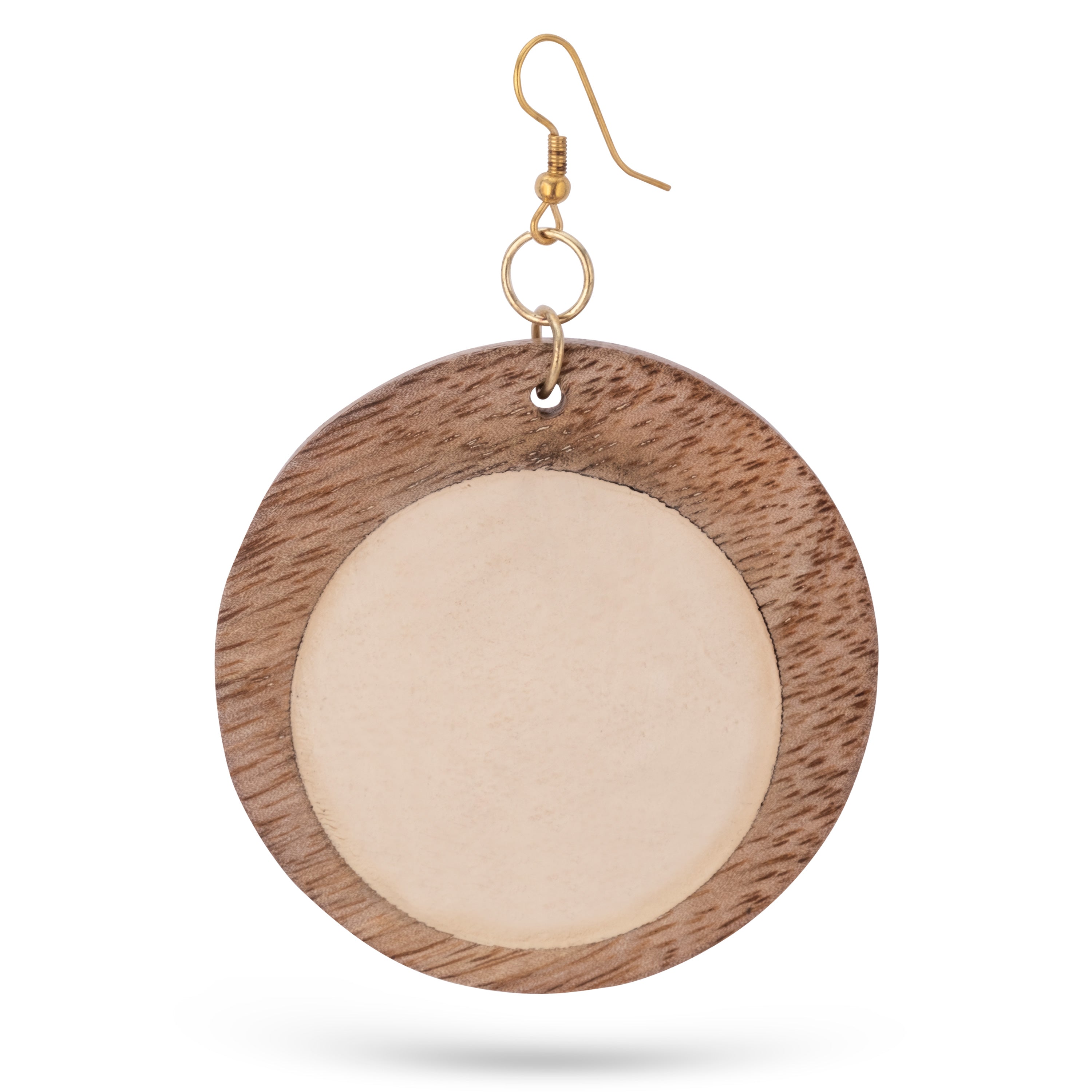 Wash earrings white mango wood