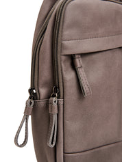 Gray diagonal back leather bag