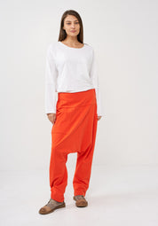 Orange high waist baggy pants