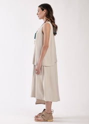 Stone sleeveless layered dress