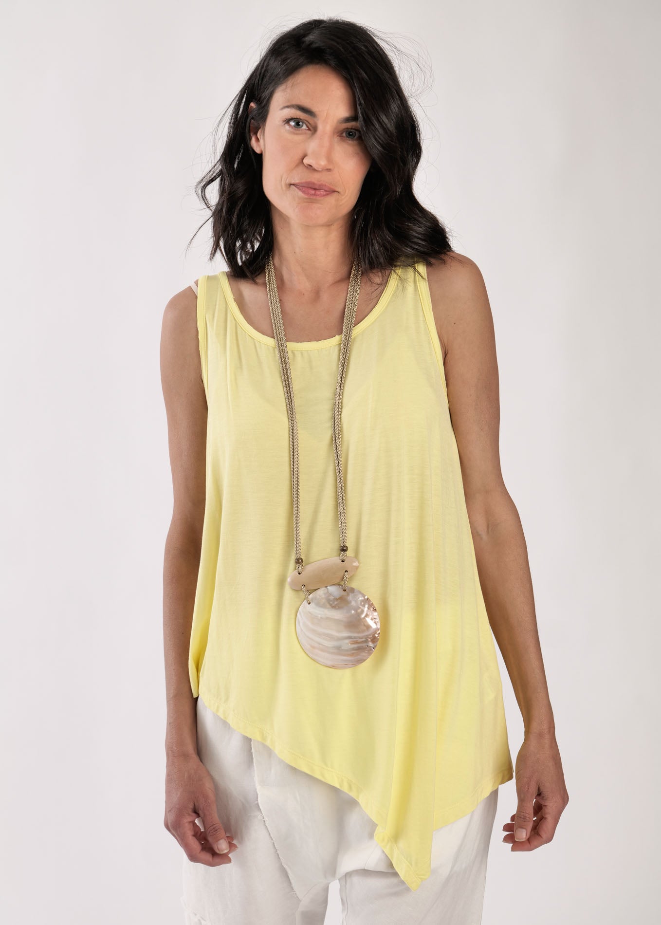 Yellow back and forth front and back tank top