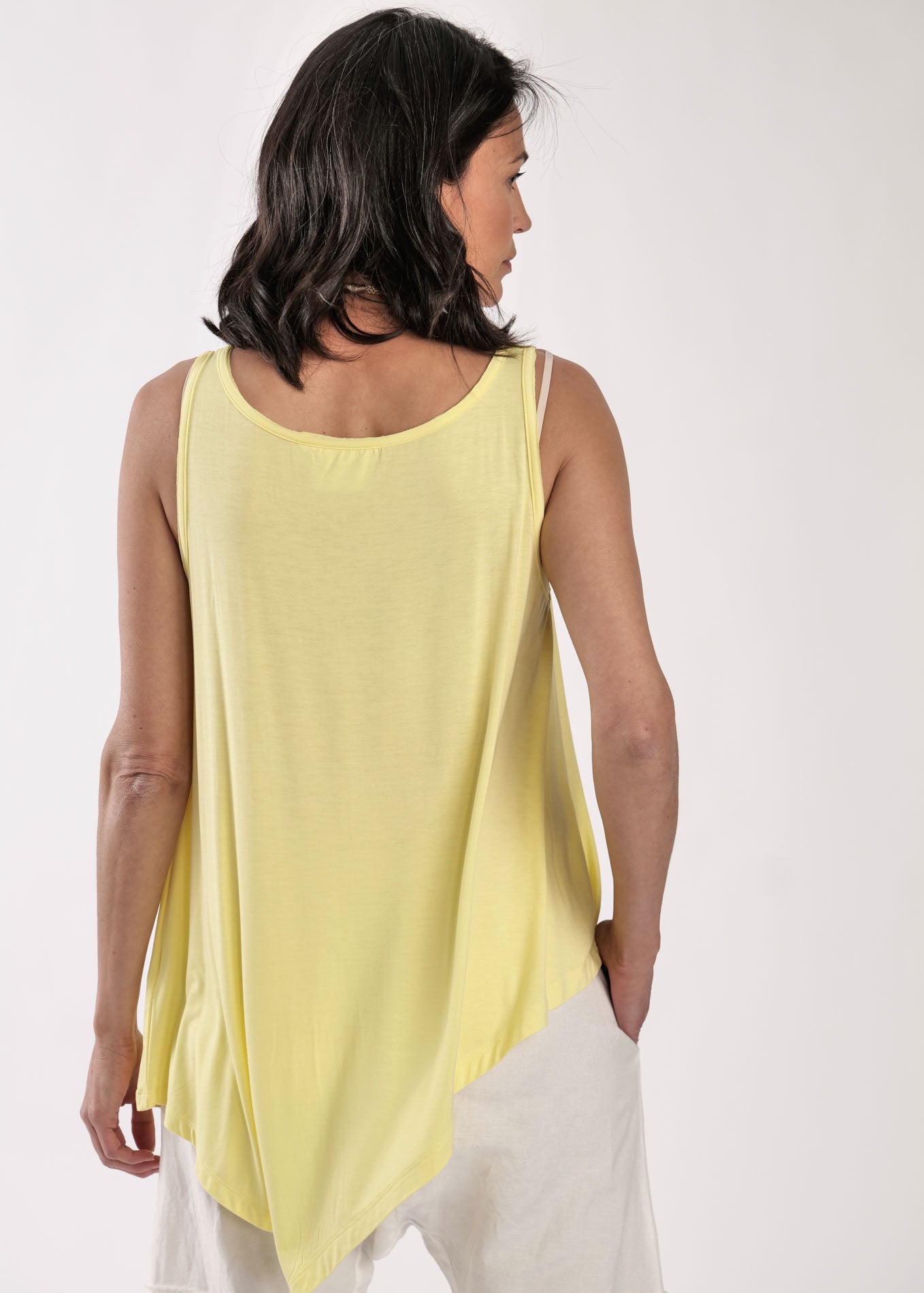 Yellow back and forth front and back tank top