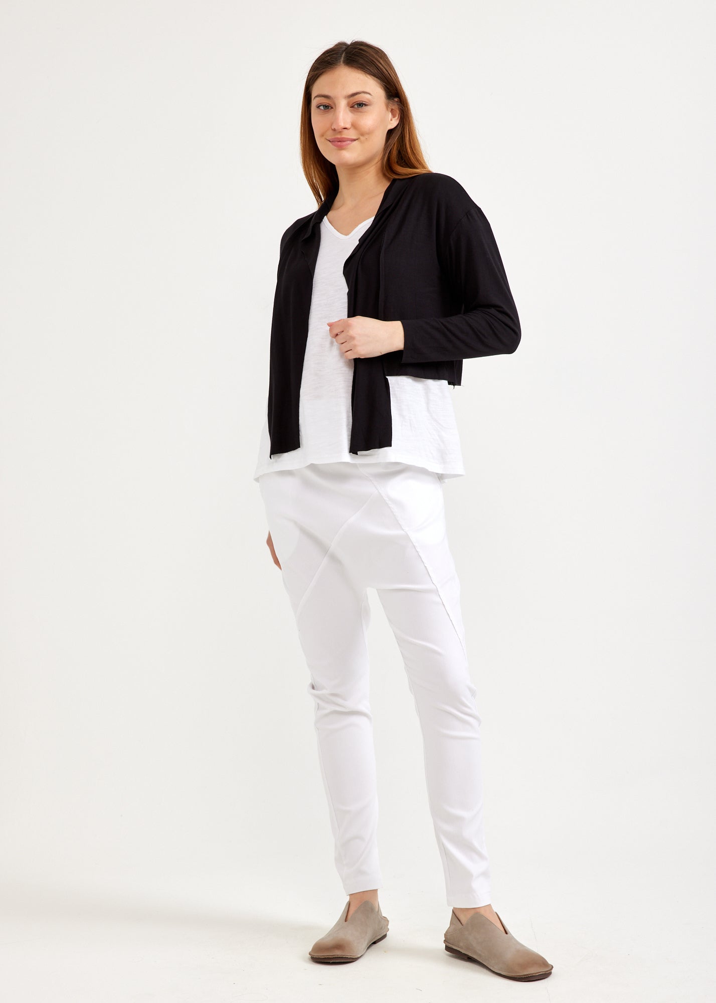 Small t-shirt top with black long sleeves