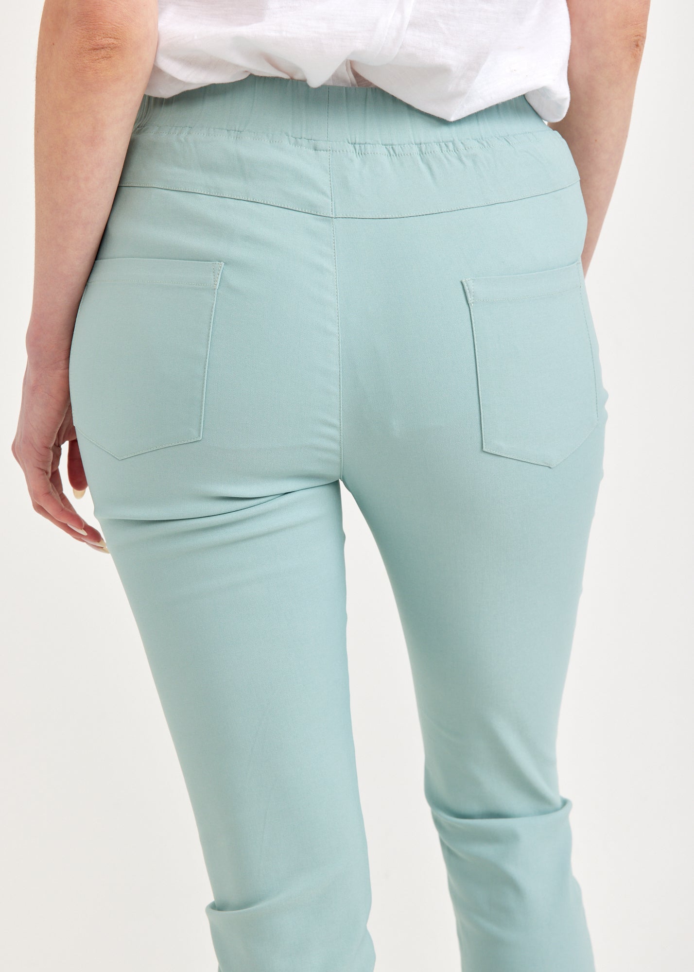 Light blue rubber top tight pants