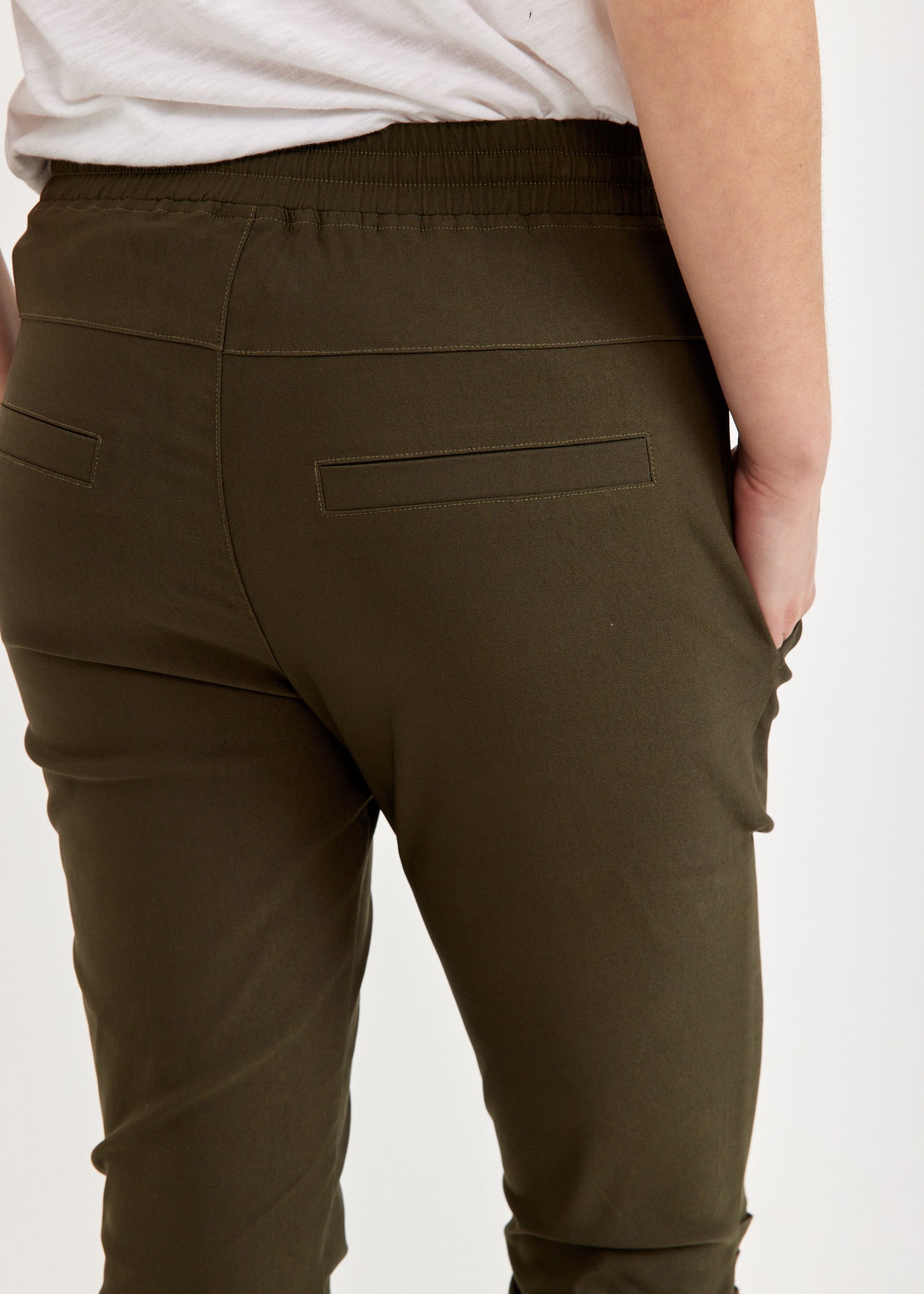 Green straight leg basic pants