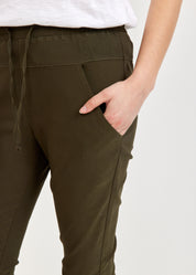 Green straight leg basic pants