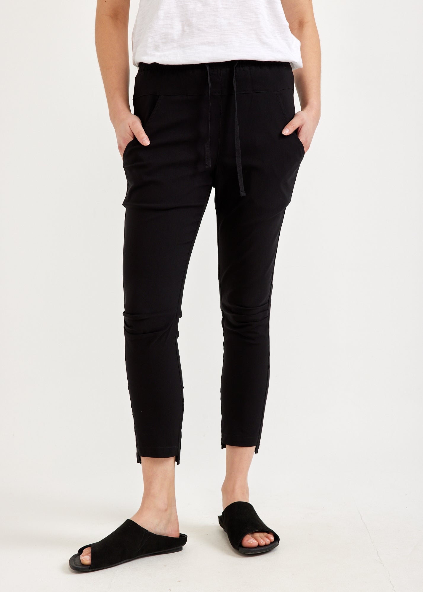 Black straight leg basic pants