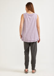 Pink rib combination tank top 