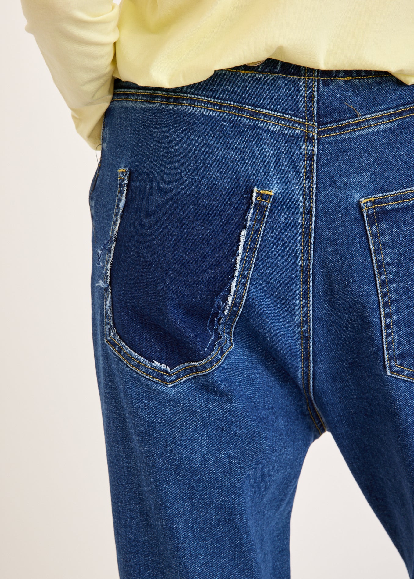 Boy jeans with drawstring waist blue wash