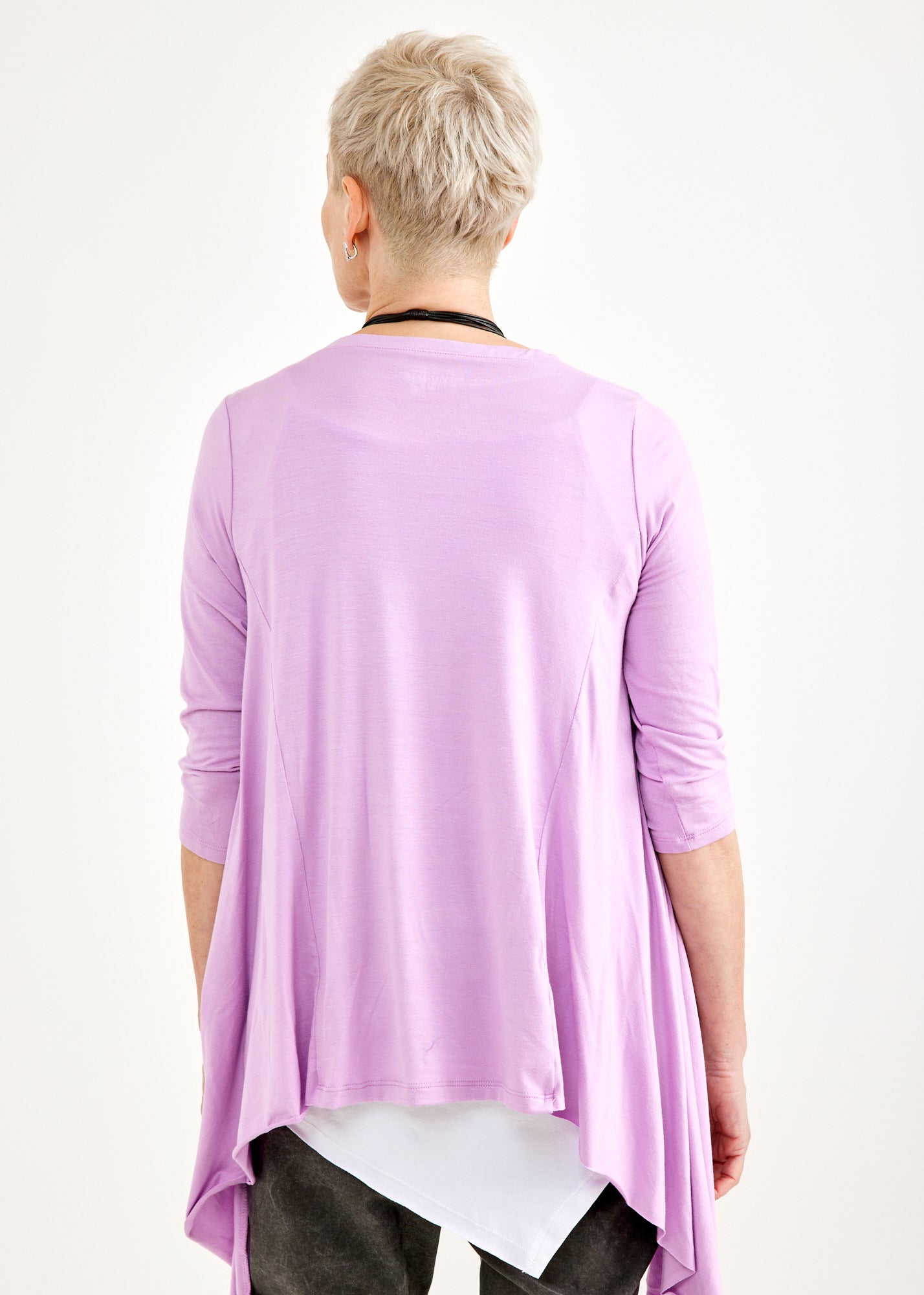 Purple long sleeve shirt with long sides