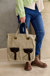 Large brown wrestling canvas bag