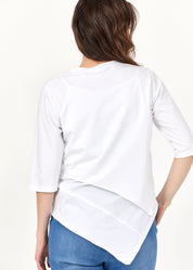 Short asymmetric white shirt