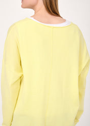 Light yellow asymmetric extension knit