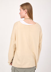 Stone asymmetric extension knit