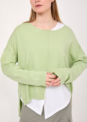 Green asymmetric extension knit