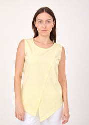 Yellow top with diagonal stitching