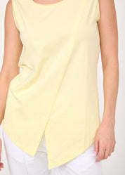 Yellow top with diagonal stitching