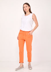 Basic pants with a drawstring and diagonal pockets Hamra