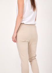 Basic pants with drawstring and diagonal pockets Stone