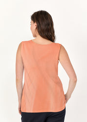 Orange ripped down tank top