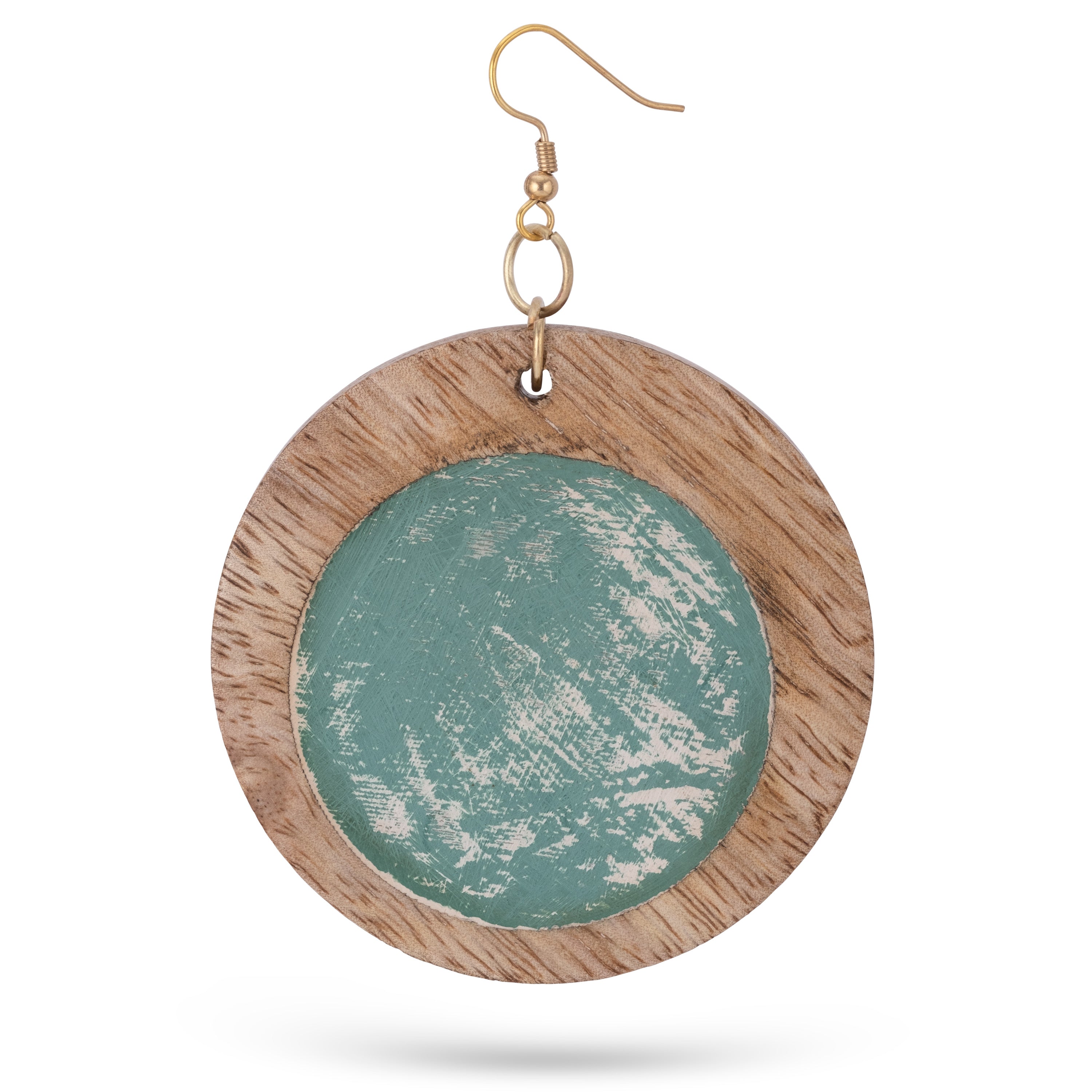 Green mango wood wash earrings