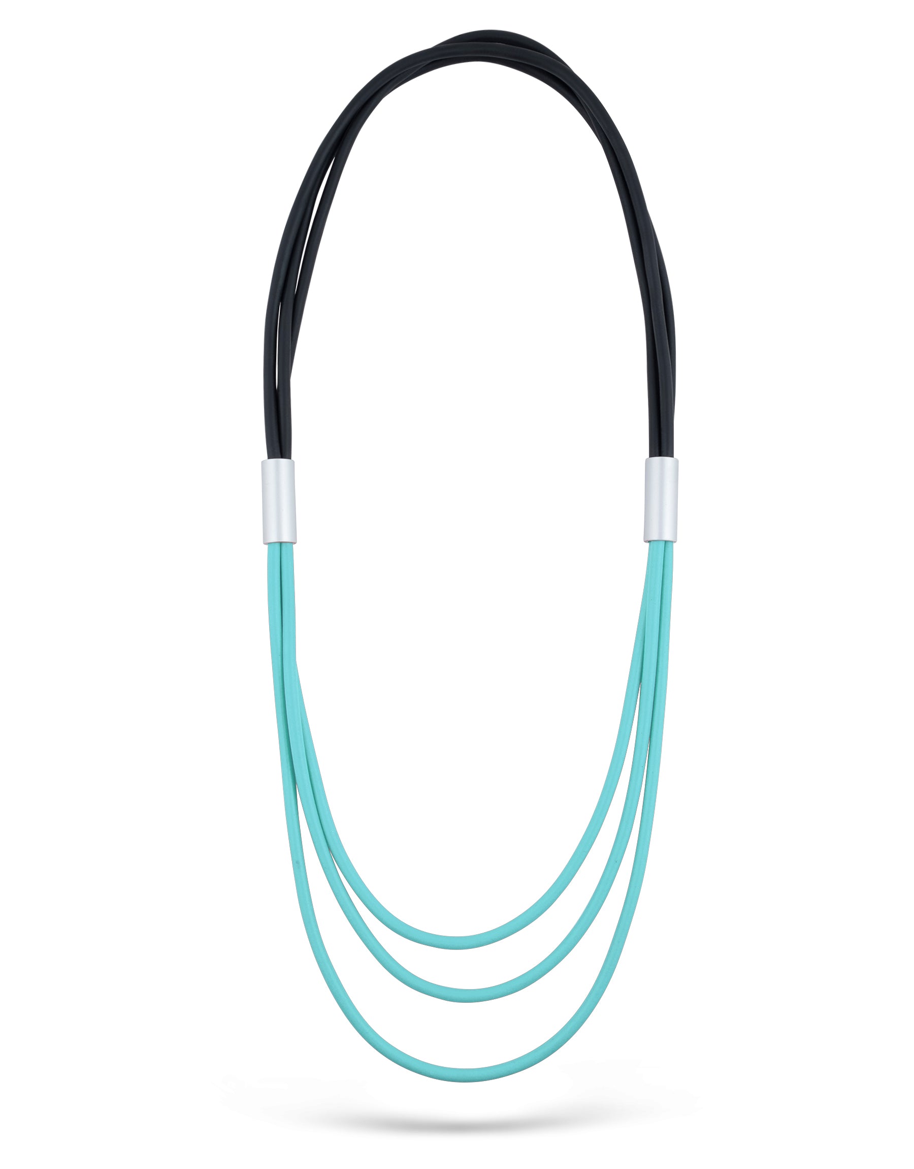 Long silicone chain and 2 light blue tubes