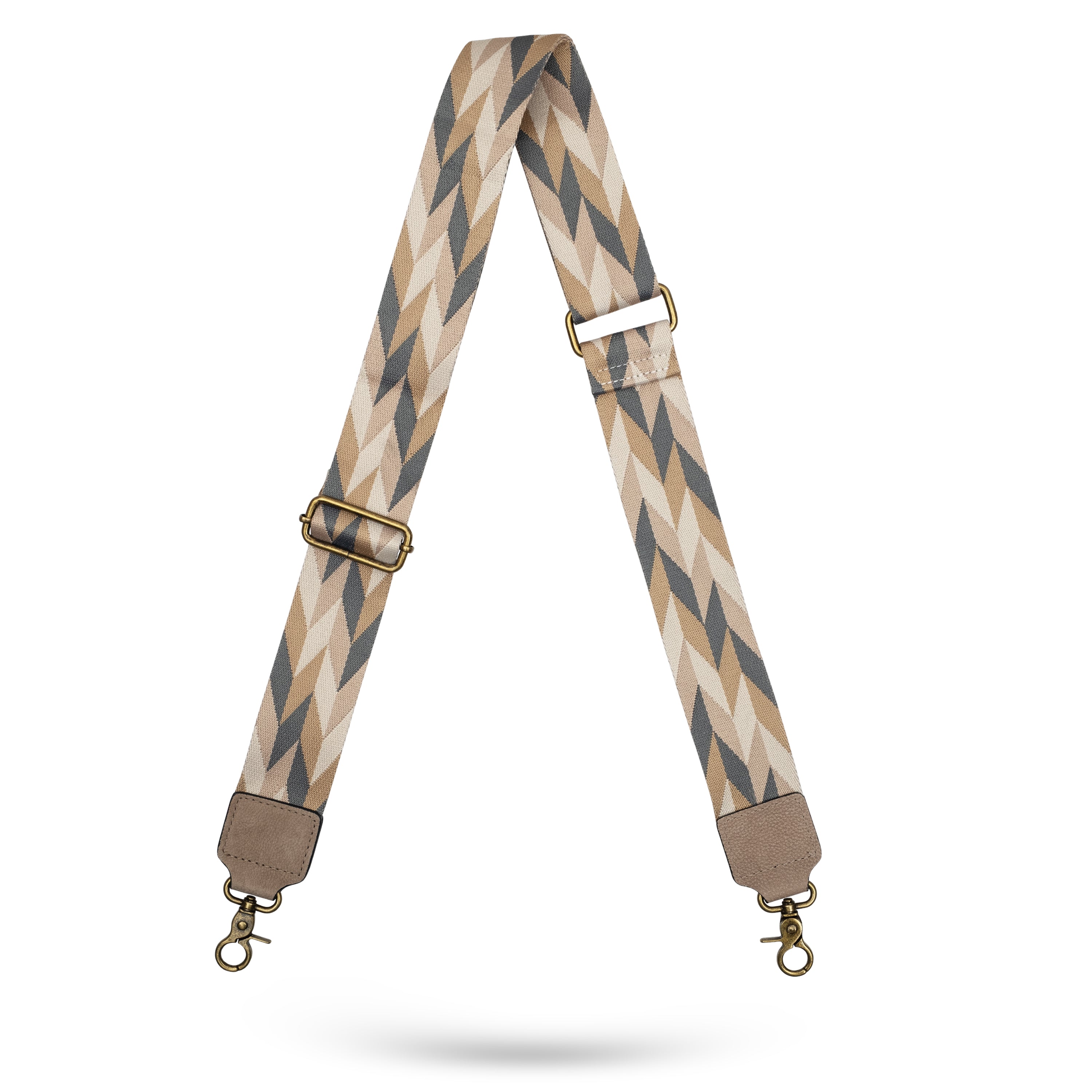 Beige Diagonal Diamond Bag Strap