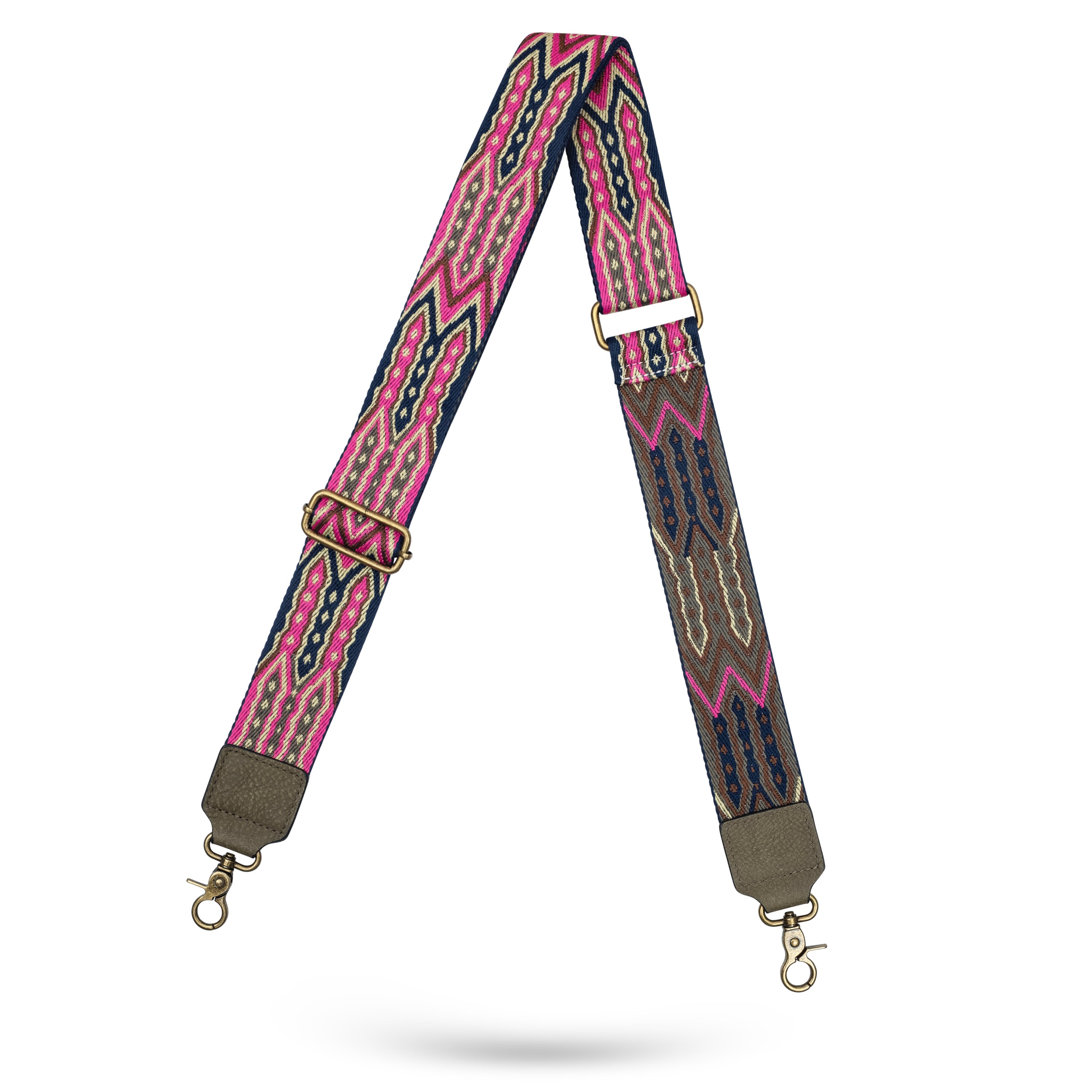 Colorful bag strap combined with pink dots