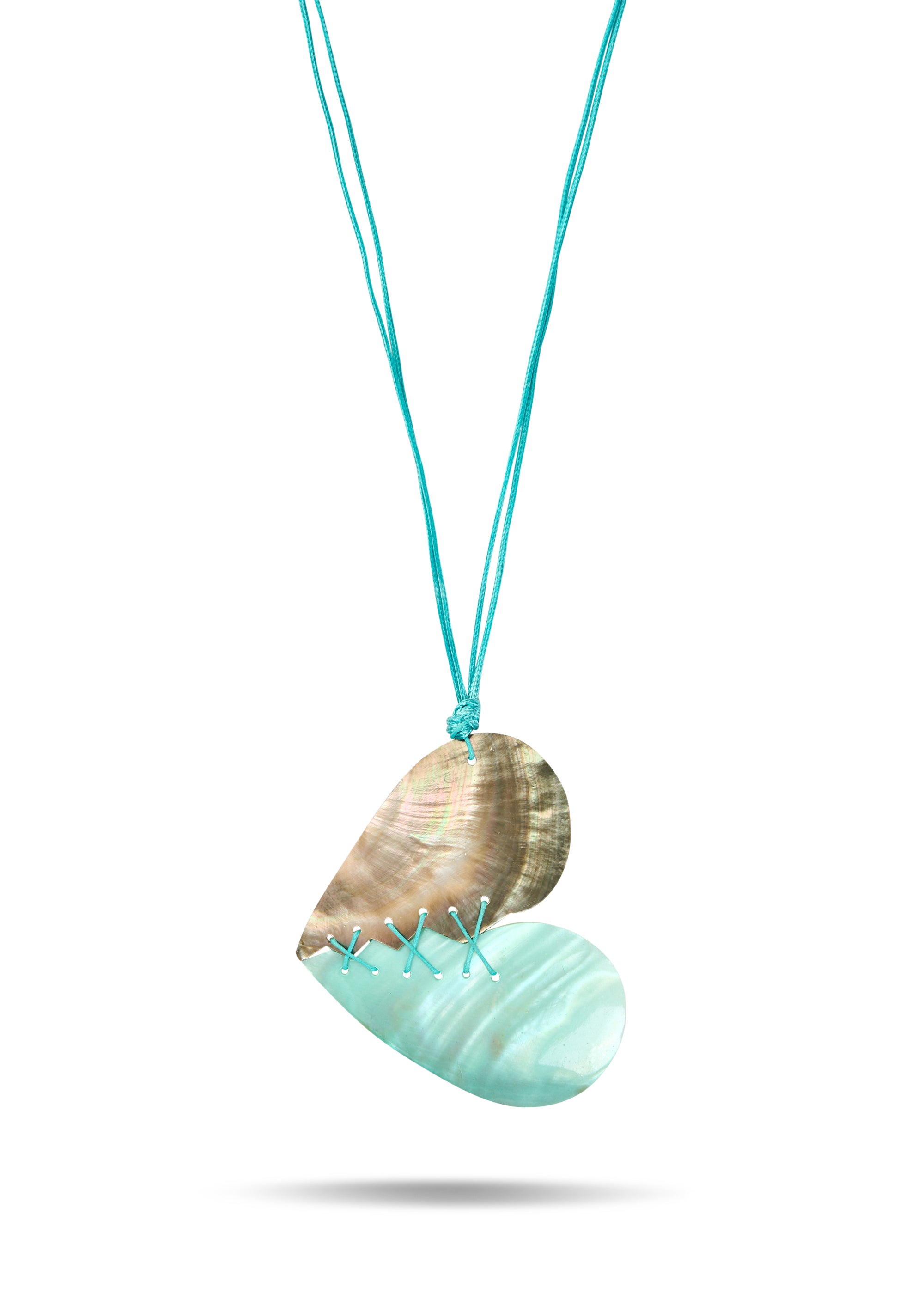 Turquoise seashell heart necklace