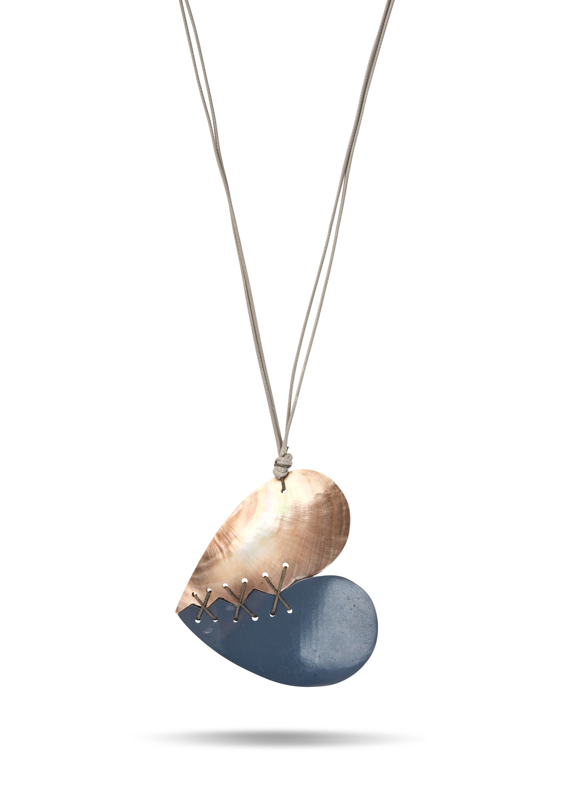 Stone shell heart necklace