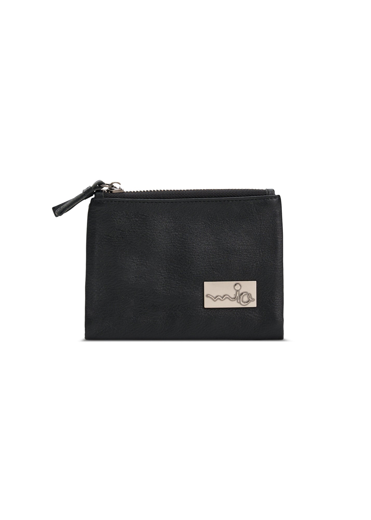 Small leather wallet with external zippers + black magnet