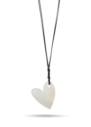 Black heart pendant leather necklace