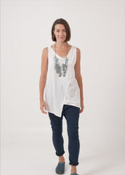 Slab V-Stone neckline tank top