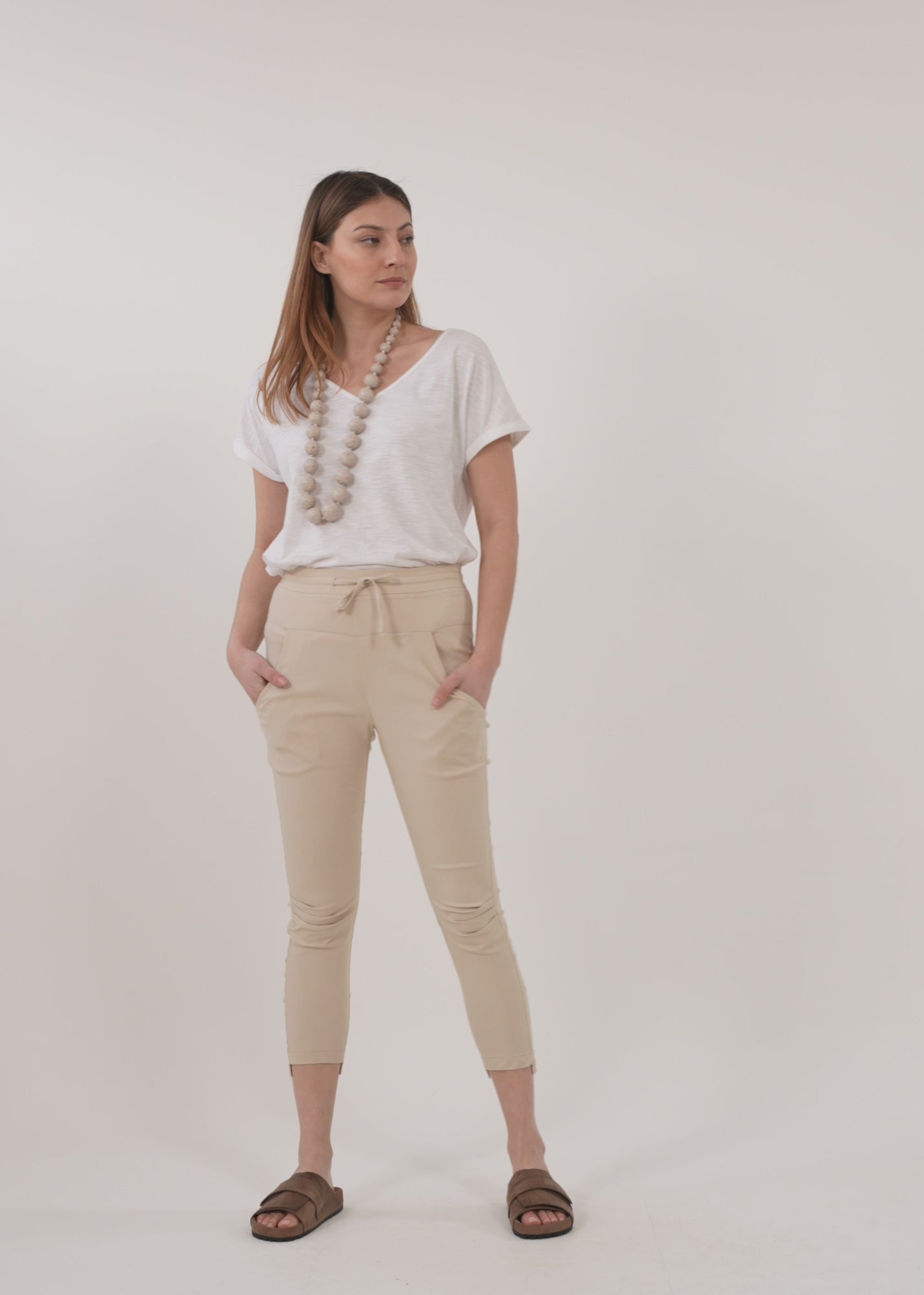 Brown straight leg basic pants