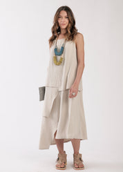 Stone sleeveless layered dress