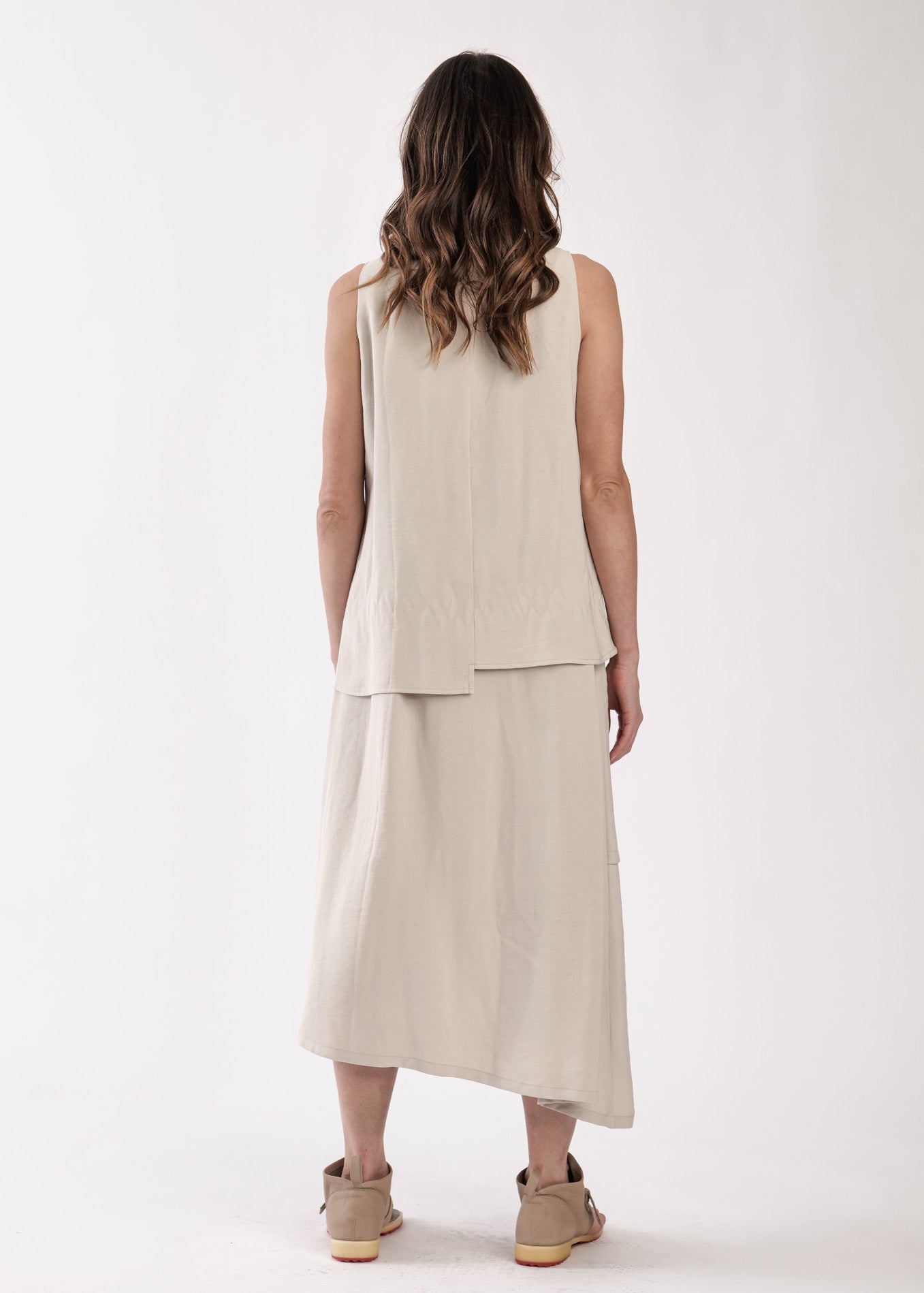 Stone sleeveless layered dress