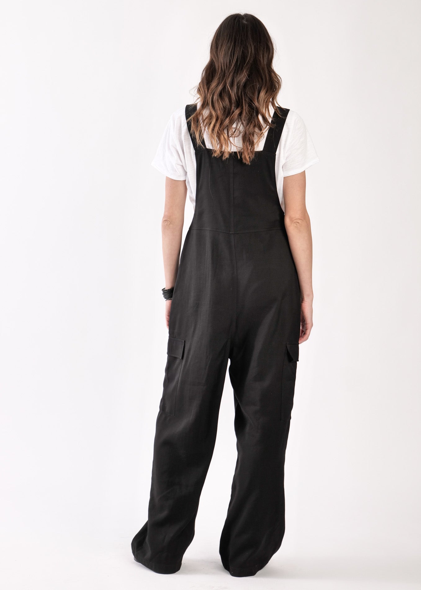 "Overall model H with tying straps" black