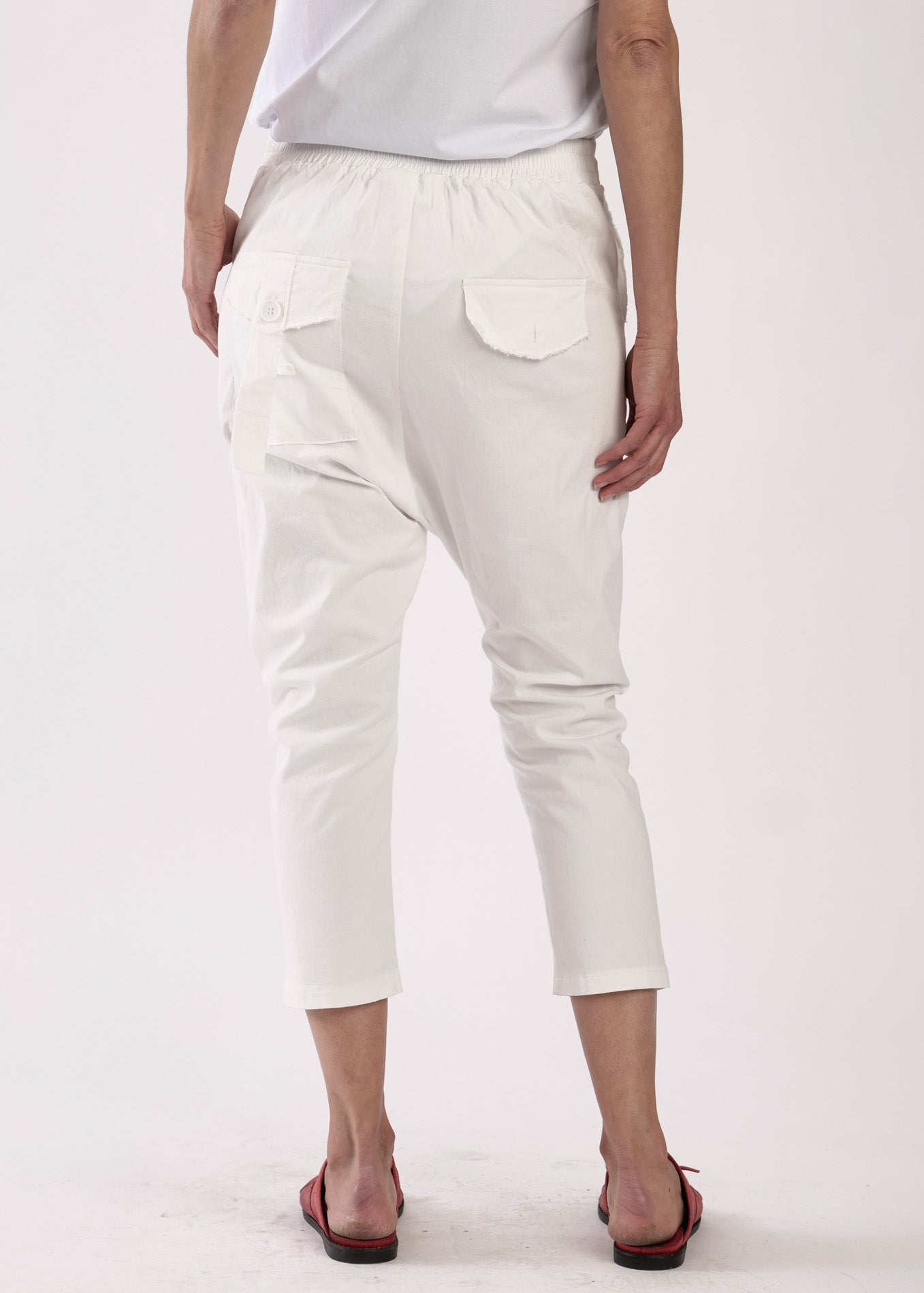 Boy long pants with back pockets white