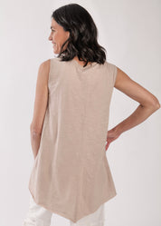 Beige long back triangle top