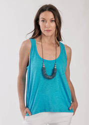 Turquoise straight bottom tank top