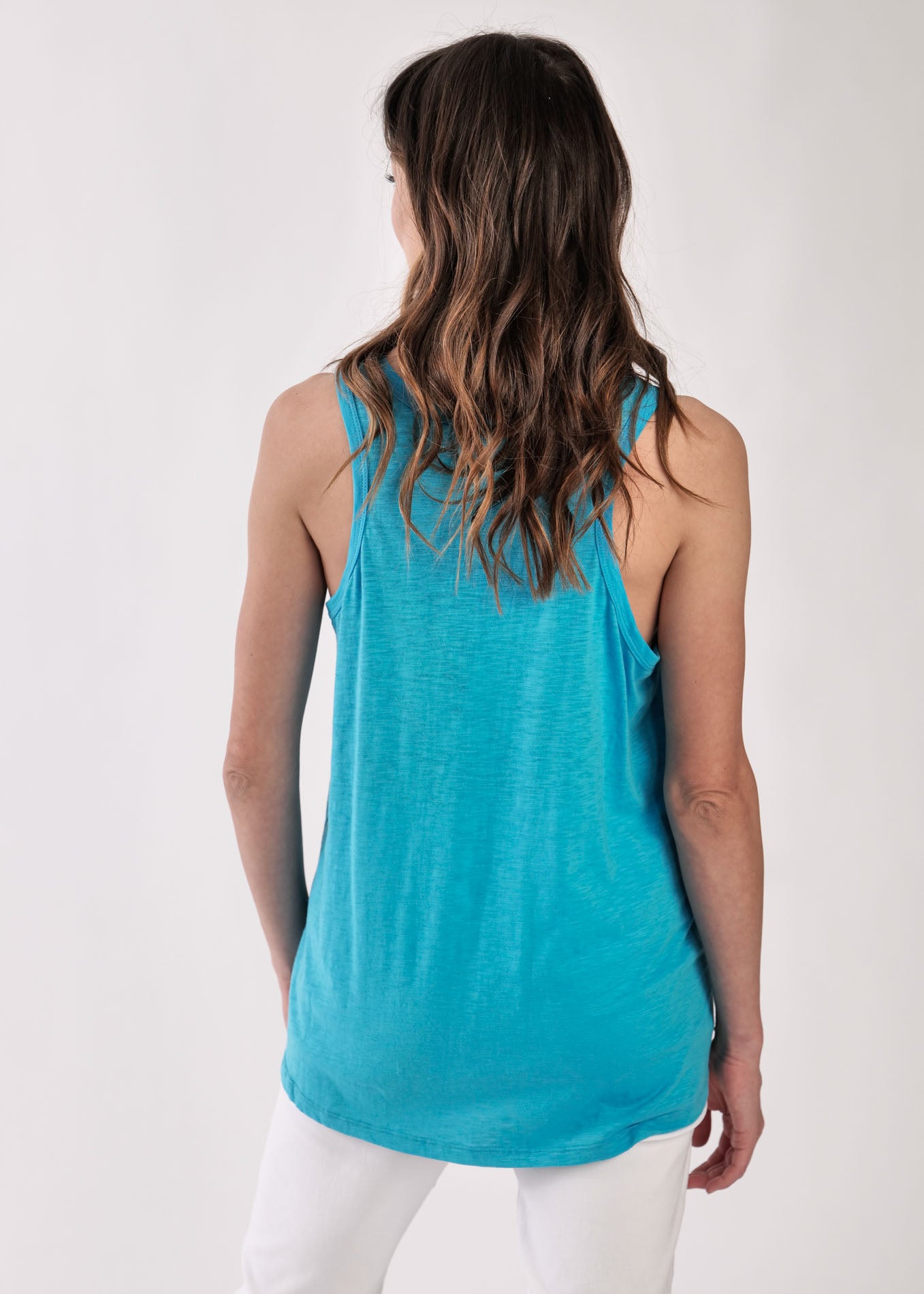 Turquoise straight bottom tank top