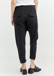 Black baggy pants with two pleats in front