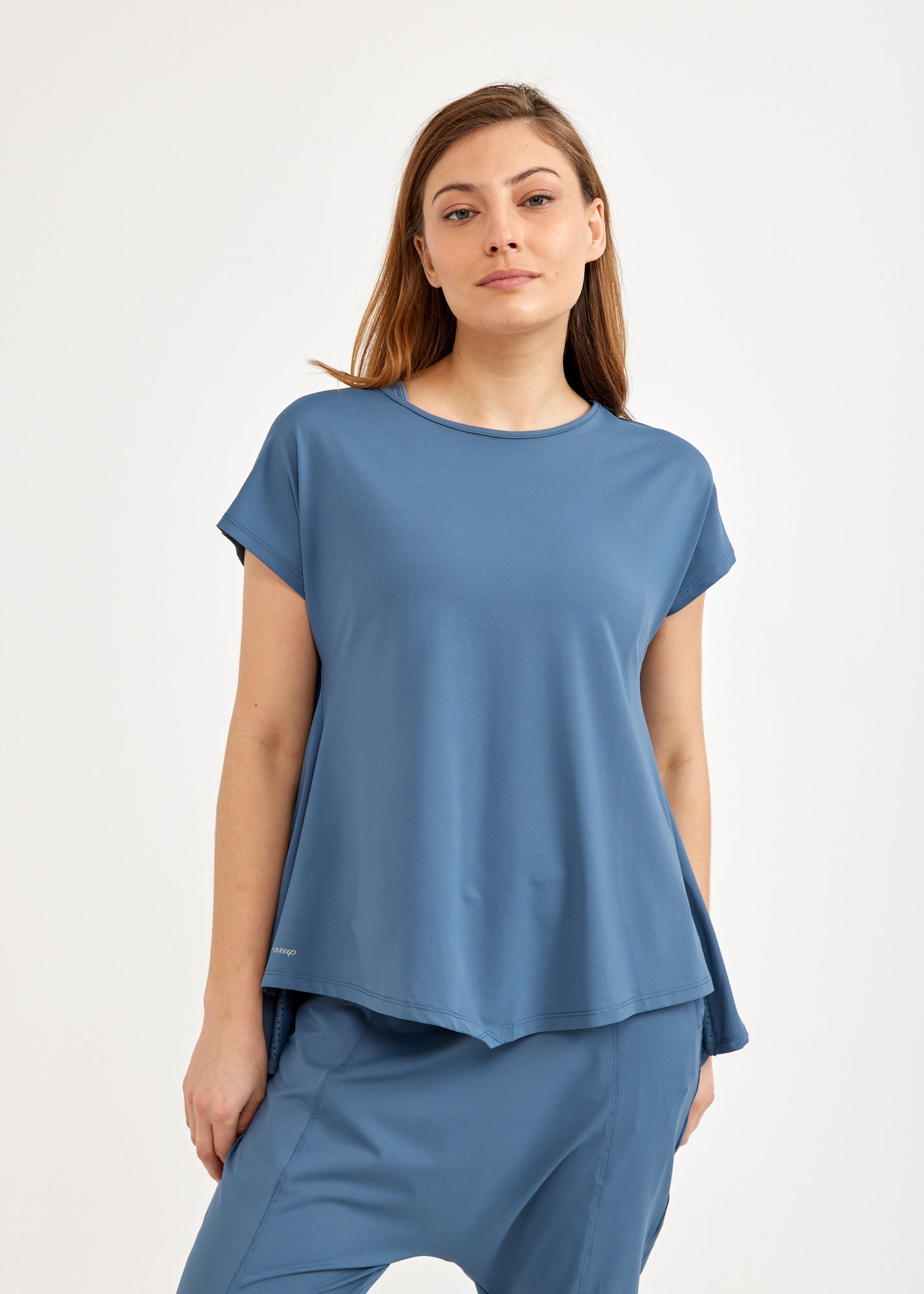 חולצת אימון גב דמוי גופיית רשת כחול
